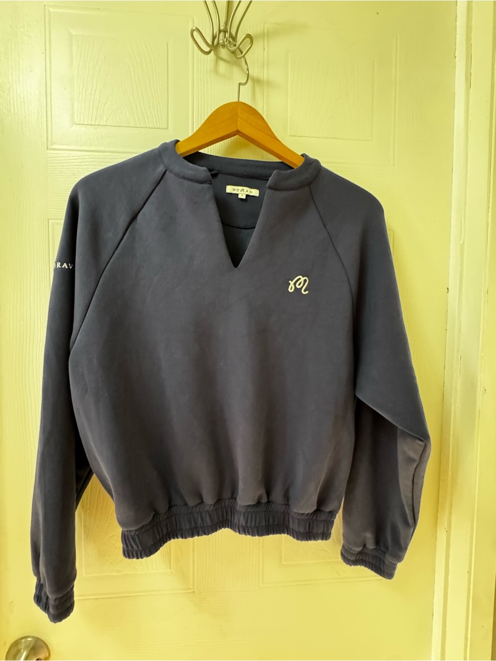 Navy Crewneck Sweatshirt with Subtle Logo